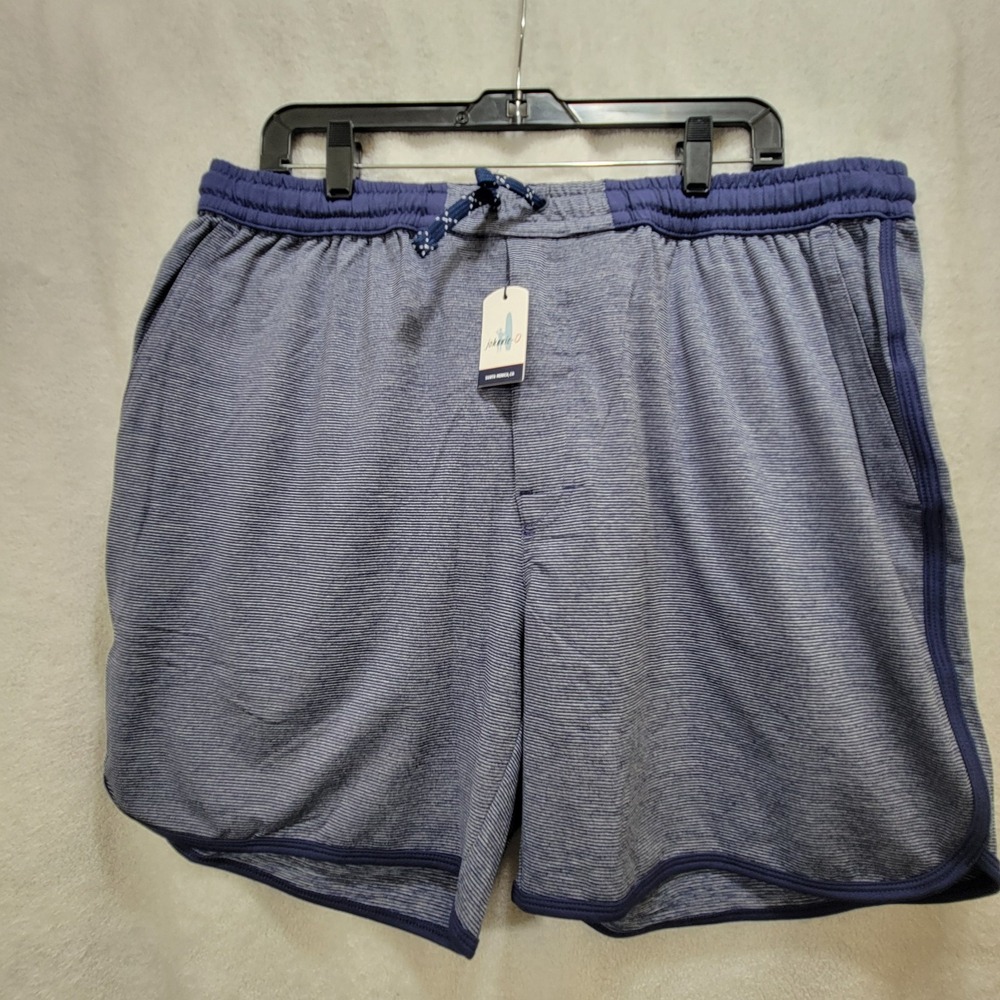 NWT johnnie-O "Ricky" Striped Performance Shorts Twilight Blue Size XLARGE $78